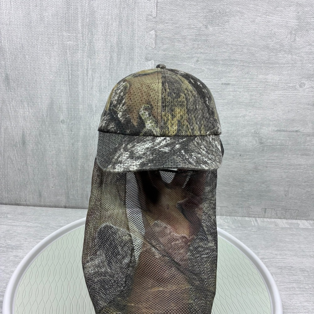 Vintage Camo Hat Cap Snapback Mosquito Mask Net Realtree Camouflage Outdoor Cap